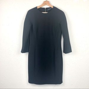 Zara Woman Fitted Black Dress 3/4 Sleeve M